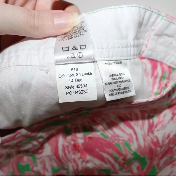 Lilly Pulitzer 5" Buttercup Mid Rise Scalloped Shorts in Pink Colony Flamingo 4 - Picture 13 of 14